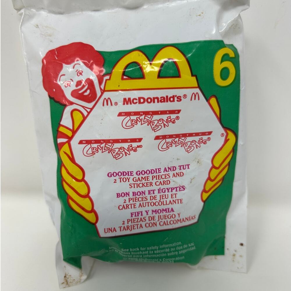 McDonald’s 2000 Crazy Bones Happy Meal Toy #6 Goodie Goodie & Tut – Sealed New